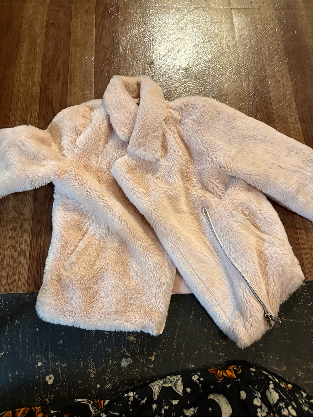 5T art class pink minky coat